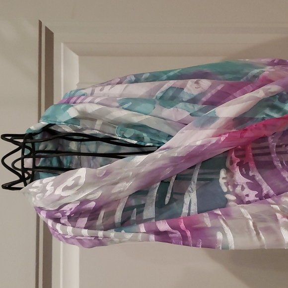 NWT Satin Fringe hand dyed shawl - Picture 2 of 8